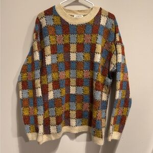 Colorful Checkered Crewneck Sweater